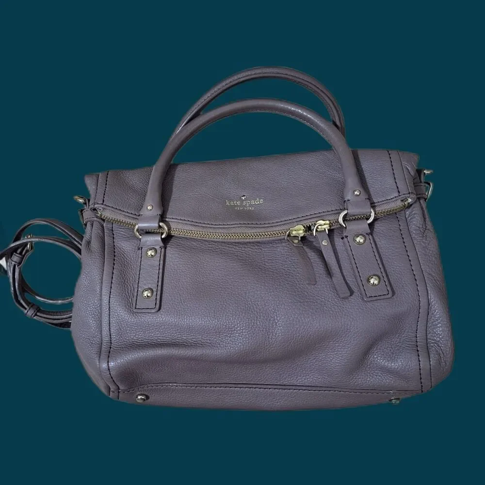 Kate Spade Women's Dark Taupe Cobble Hill Travel Leslie Leather Satchel Bag OS